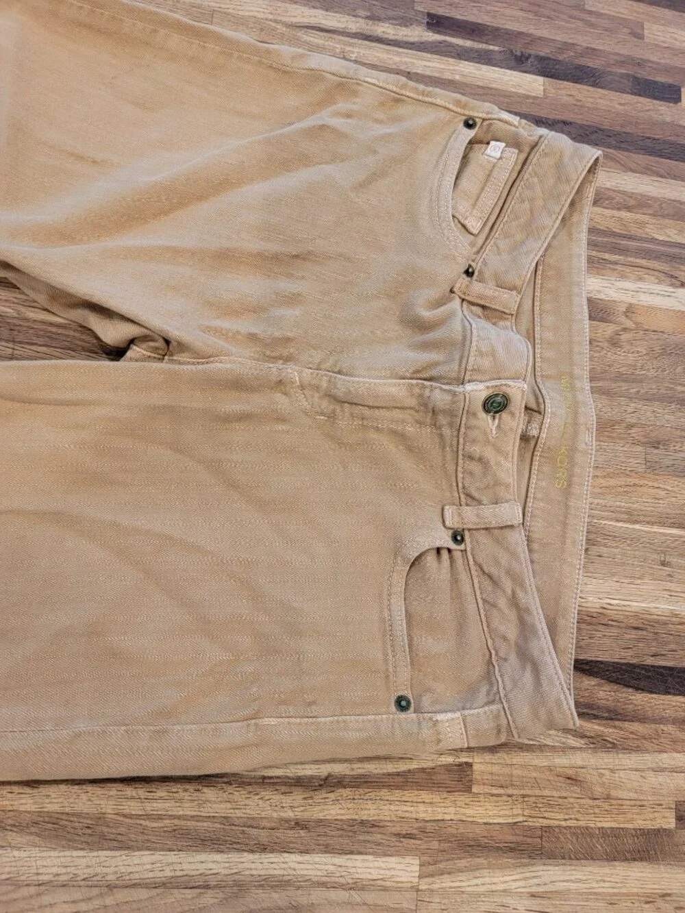Michael Kors Tan Denim Mid Rise Straight Leg Jeans